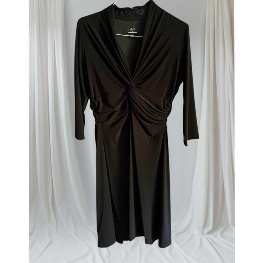 NWOT Nina Leonard Women’s Knot Dress Size Large Black